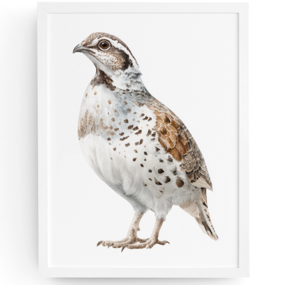 Watercolor Quail Wall Art Print, Unframed - Vibrant Nature-Inspired Home Decor